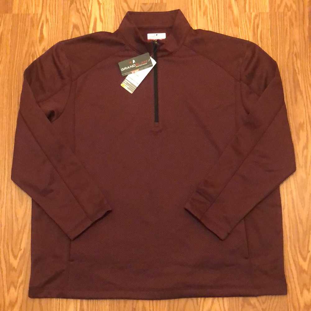 Grand Slam Performance XXL Mens Golf Jacket Long Sleeve 1/4 Zip Pullover Pocket
